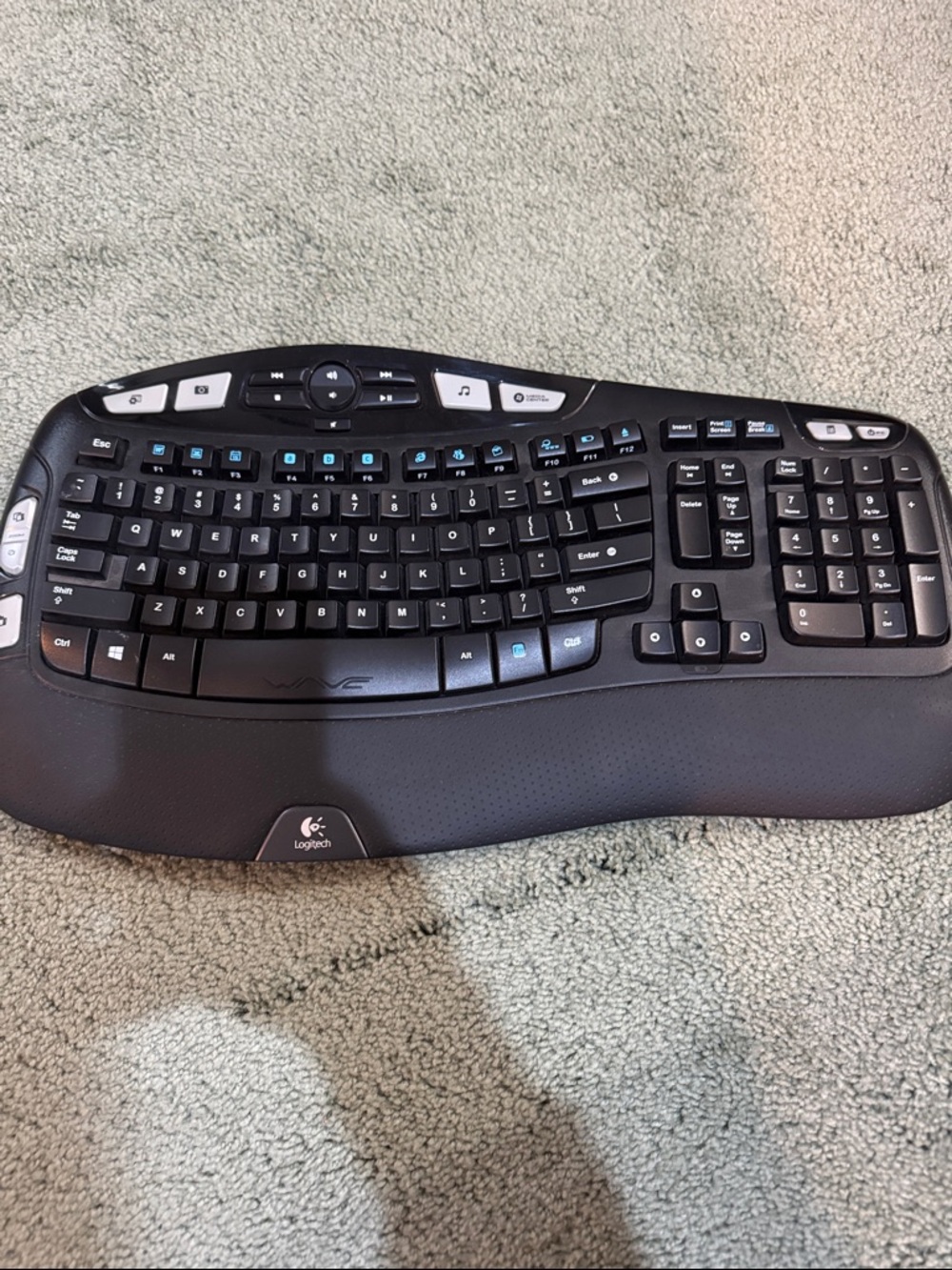 Logitech Curved Ergonomic Multimedia Keyboard in Black